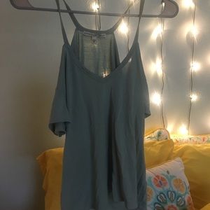 Express semi-off the shoulder shirt